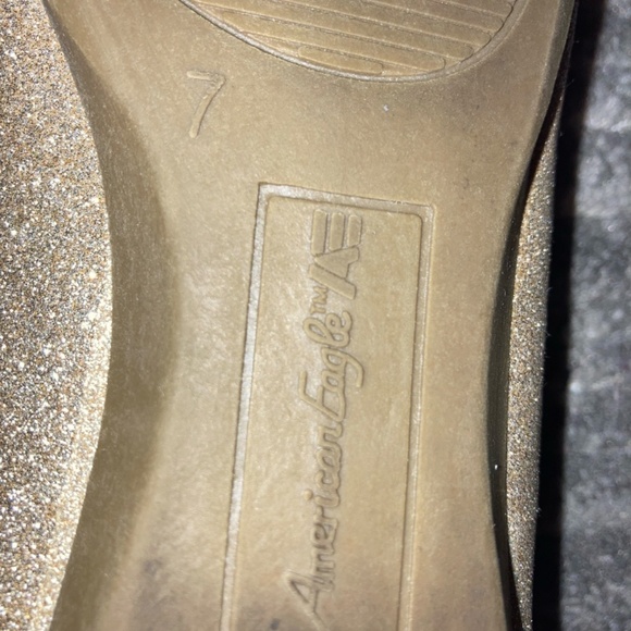 American Eagle Gold Sparkle Ballet Flats Size 7 - Picture 5 of 6